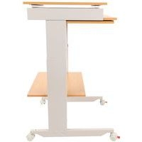 Poste informatique Twin 6820 plateau Hêtre structure Gris clair - Image 4