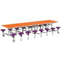 Table mobile Solution  junior rectangulaire 16 sièges L305cm T3 orange/violet - Image principale
