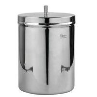 Boite à coton inox diamètre 11 cm hauteur 14 cm - Image principale
