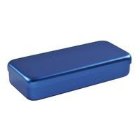 Boite aluminium 21 x 10 x 3 cm bleu - Image principale