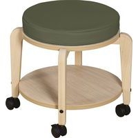 Tabouret adulte Lili T3 assise bois/coussin kaki - Image principale