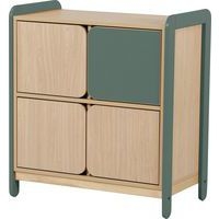 Meuble colonnes + portes Lili 2 col/4 portes Ht 98 cm kaki - Image principale