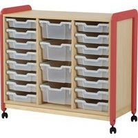 Meuble colonnes à casiers Lili 3 col/16+4 casiers Ht 98 cm corail - Image principale