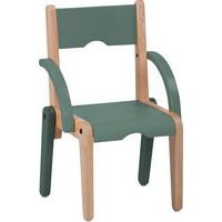 Fauteuil Lili T1 assise/accoudoir kaki pied hêtre - Image principale