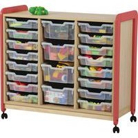 Meuble colonnes à casiers Lili 3 col/16+4 casiers Ht 98 cm corail - Image 2