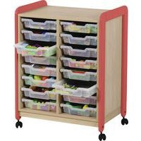 Meuble colonnes à casiers Lili 2 col/24 casiers Ht 137 cm corail - Image 3