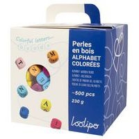 Boite 500 perles alphabet cubiques bois 1 cm - Image 3