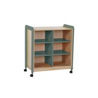 Meuble Lili 2 colonnes 6 niches avec roulettes hauteur 98 cm kaki - Image principale