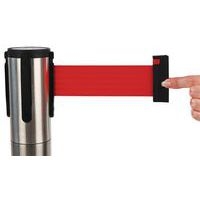 Poteau chromé à sangle 5 m - sangle rouge - Image 4