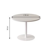 Guéridon bas Easy Office pied métal Ø 80 cm plateau coloris Hêtre - Image 2