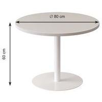 Guéridon bas Easy Office pied métal Ø 80 cm plateau coloris décor Zen - Image 2