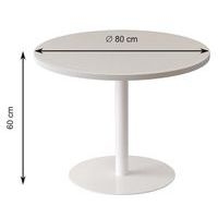 Guéridon bas Easy Office pied métal Ø 80 cm plateau coloris décor Bambou - Image 3