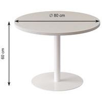 Guéridon Easy Office bas pied métal Ø 80 cm plateau Décor Bleu - Image 2