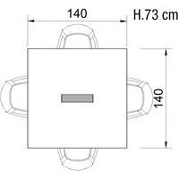Table de réunion Allegra rectangulaire 140 x 140 cm coloris orme - Image 2
