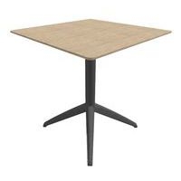 Table DOCK 60x60 cm pied anthracite plateau chêne - Image principale