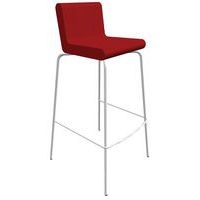 Tabouret ALTO ass/dos enduit PVC M1 Groseille pied Blanc - Image principale