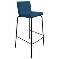 Tabouret ALTO ass/dos enduit PVC M1 Pétrole pied Noir - Image principale