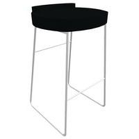 Tabouret POLO assise Anthacite pied Blanc - Image principale