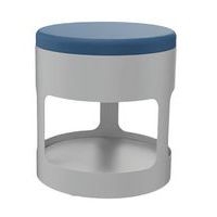 Pouf OROND mobile Gris assise enduit PVC M1 Pétrole - Image principale