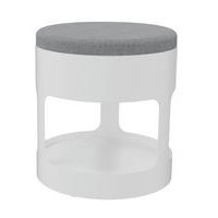 Pouf OROND mobile Blanc assise tissu M1 Beton chiné - Image principale