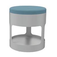 Pouf OROND mobile Gris assise tissu M1 Bleu horizon - Image principale