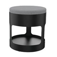 Pouf OROND mobile Noir assise tissu M1 Noir Beton chiné - Image principale