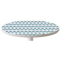 Guéridon Easy Office bas pied métal Ø 80 cm plateau Décor Bleu - Image 4