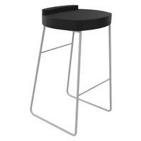 Tabouret POLO assise Anthacite pied Gris - Image principale