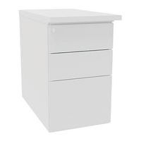 Caisson haut. bureau métal prof. 80 cm blanc/top blanc - Image principale