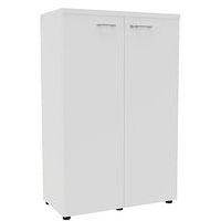 Armoire portes battantes haut. 134 cm blanc/blanc - Image principale