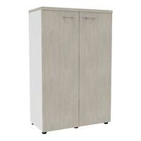 Armoire portes battantes haut. 134 cm blanc/béton - Image principale
