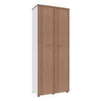 Armoire portes battantes haut. 217 cm blanc/noyer - Image principale