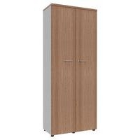 Armoire portes battantes haut. 217 cm alu/noyer - Image principale