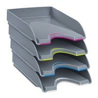 Pack 4 Corbeilles à courrier Nuance Arty 200 Gris - CEP - Image principale