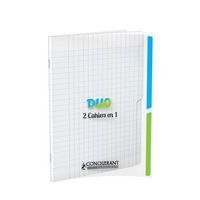 Cahier duo '2 en 1' couverture polypropylène piqûre 96 pages seyes 90g 17x22cm - Image principale