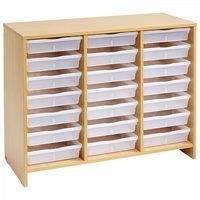 Meuble bas 21 bacs incolores - Teinte Hêtre - Image principale