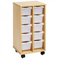 Colonne basse 10 petits bacs incolores - Teinte Hêtre - Image principale