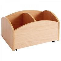 Bac à livres 2 cases bas à roulettes - Teinte hêtre - Image principale