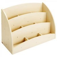 Bac à livres présentoir à roulettes 9 compartiments - Teinte bouleau - Image principale