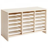 Meuble bas 18 plateaux blancs - Teinte Bouleau - Image principale