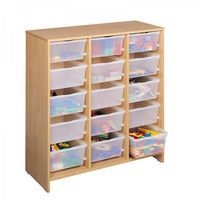 Meuble haut 15 bacs incolores hêtre MobiNathan - Image principale