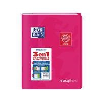 OXFORD Cahier EasyBook 17x22cm Grands Carreaux Seyès 96 Pages Agrafées Couverture Polypro Rose - Image principale