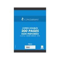CONQUERANT Copies Doubles Non Perforées A4 Grands Carreaux Seyès 200 Pages Sous Film Blanches - Image principale