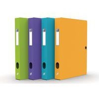 Boîte Capacité Standard Memphis 24x32cm Dos 40mm avec Bouton Pression Couverture Polypro Coloris Assortis - Image principale