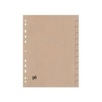 OXFORD Intercalaires Neutres Touareg A4 12 Positions Carte Recyclée Epaisseur 265g Beige Naturel - Image principale