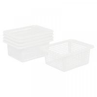 Paniers plastique blanc - Lot de 5 - Image principale