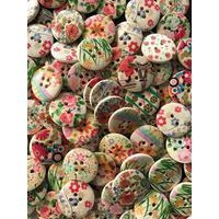 Sachet 150 boutons bois assortis ' fleurs ' - Image 2