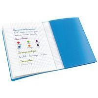 Cahier avec rabats 96 pages seyes, format 17 x 22 cm Polypropylène - Bleu - Image 2