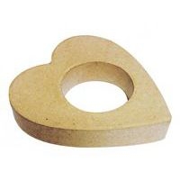 Rond de serviette forme cœur en carton 110 mm (Lot de 6) - Image 2