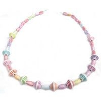 Bocal 180 (environ) perles toupies plastique multicolores à rayures - Image 2